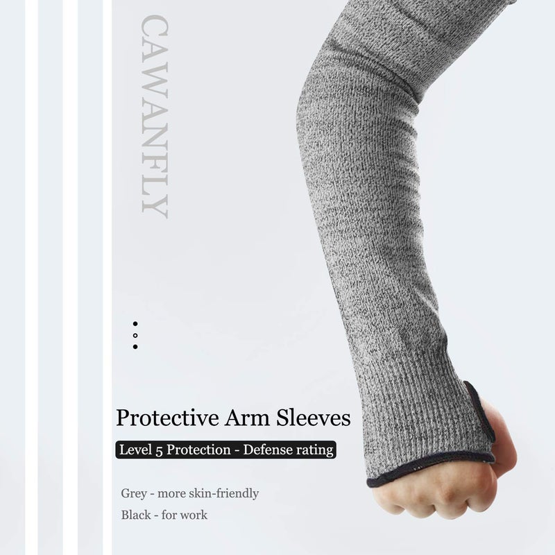 CAWANFLY Protective Arm Sleeves, Level 5 Protection Cut Resistant Sleeves with Thumb Hole (Grey) - Image 4